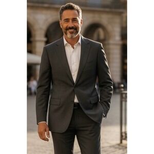 Hickey Freeman Nordstrom 100% Wool Super 120s Suit Jacket Blazer Mens 42 Long